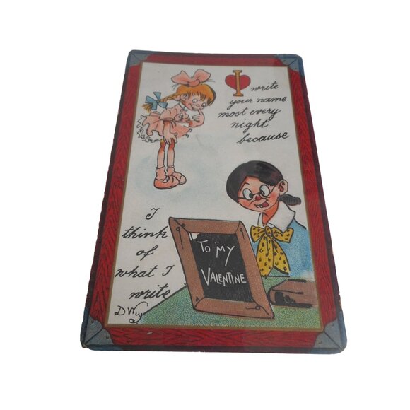 Vintage Valentine Postcard Printed Germany unposted St Valentines Day - Picture 1 of 2